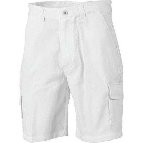 DNC 3302 Cotton Drill Cargo Shorts Workwear Work - White-1