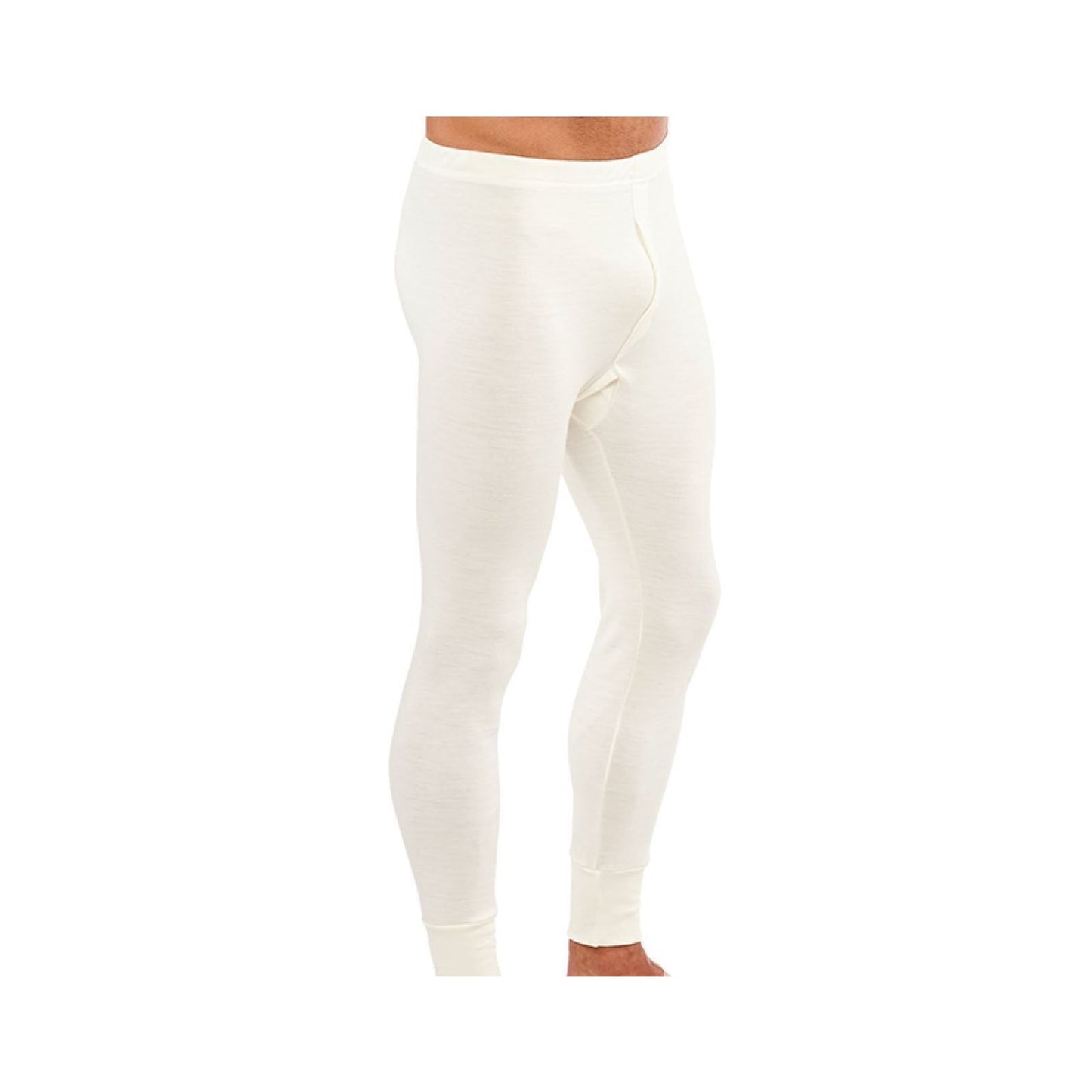 Mens Thermal Long Johns Trouser Pants Merino Wool Blend Aus Made Thermals - Beige-3