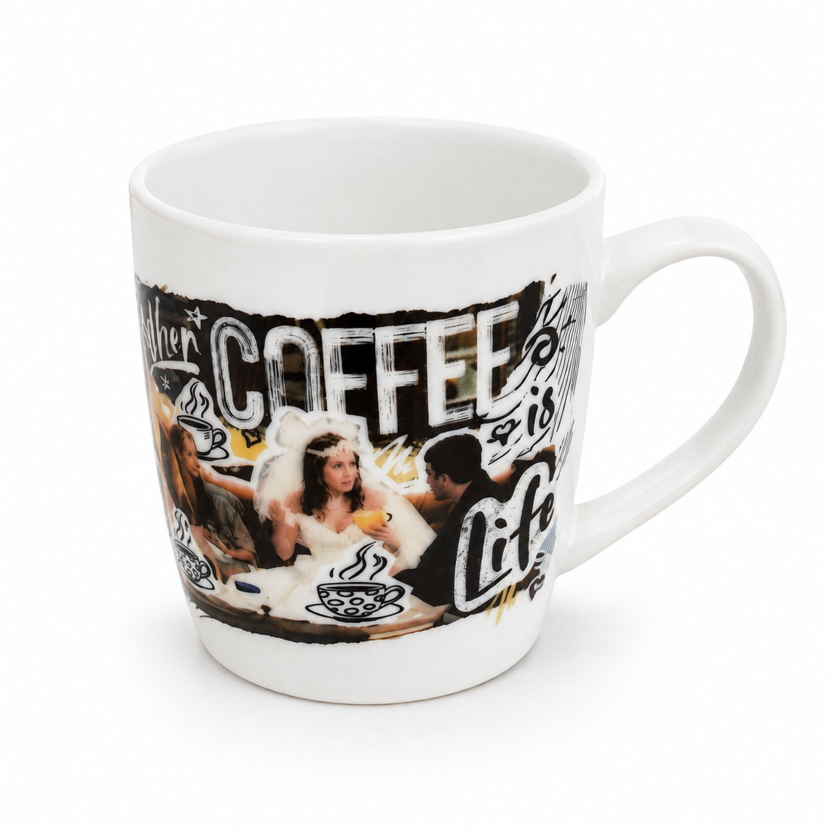 Set of 4 Friends 500ml Ceramic Coffee Mug Tea Cup with Handle (Officially Licensed)