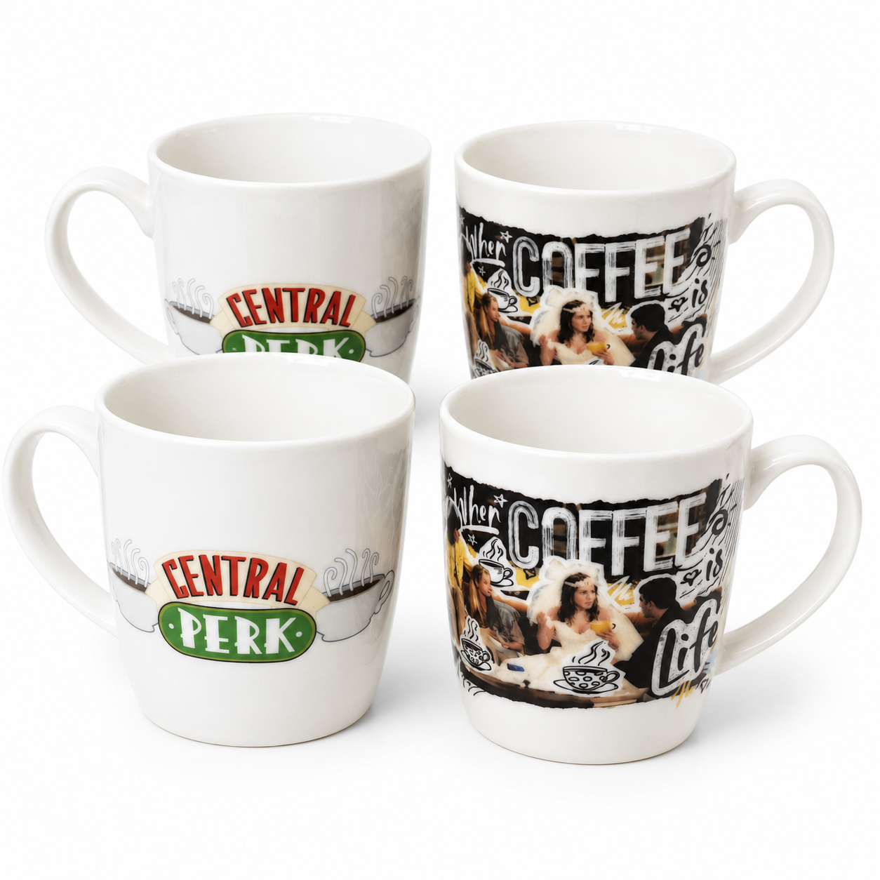Set of 4 Friends 500ml Ceramic Coffee Mug Tea Cup with Handle (Officially Licensed)