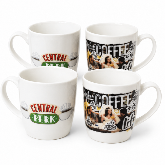 Set of 4 Friends 500ml Ceramic Coffee Mug Tea Cup with Handle (Officially Licensed)