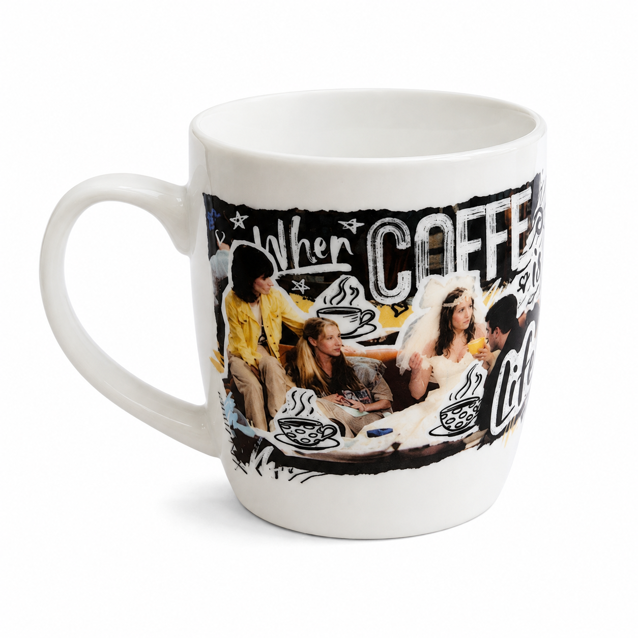 Set of 4 Friends 500ml Ceramic Coffee Mug Tea Cup with Handle (Officially Licensed)