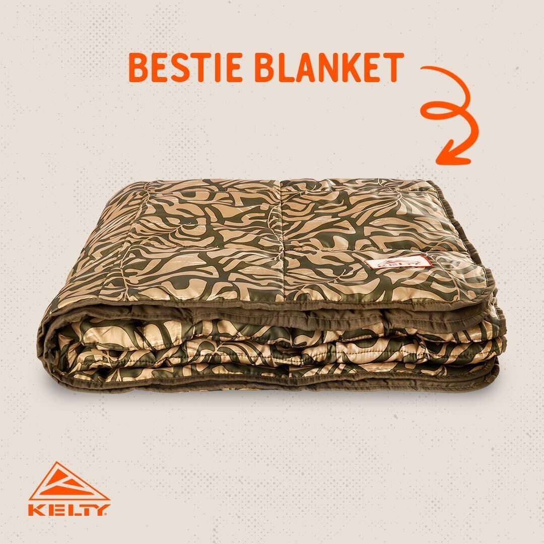 Kelty Bestie Blanket Fern - Compact, Versatile Large 1P Camp Blanket - Twin