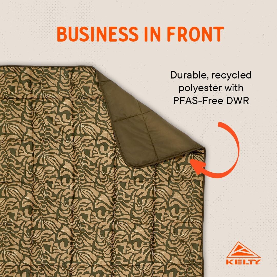 Kelty Bestie Blanket Fern - Compact, Versatile Large 1P Camp Blanket - Twin