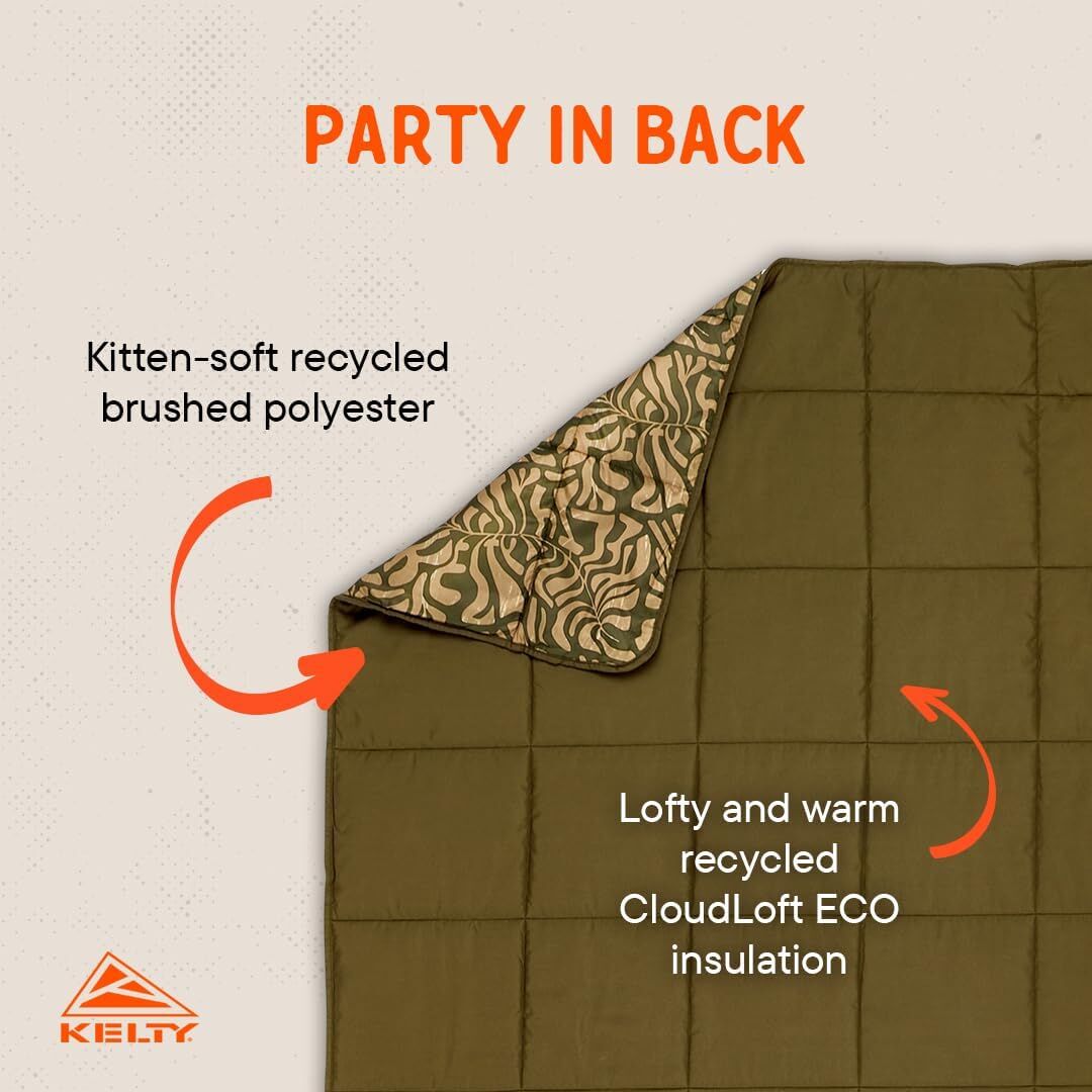 Kelty Bestie Blanket Fern - Compact, Versatile Large 1P Camp Blanket - Twin