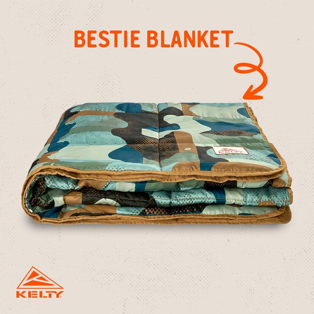 Kelty Bestie Blanket Geo Natural - Lightweight and Cozy Large 1P Blanket - Twin