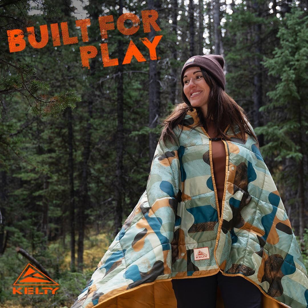 Kelty Bestie Blanket Geo Natural - Lightweight and Cozy Large 1P Blanket - Twin