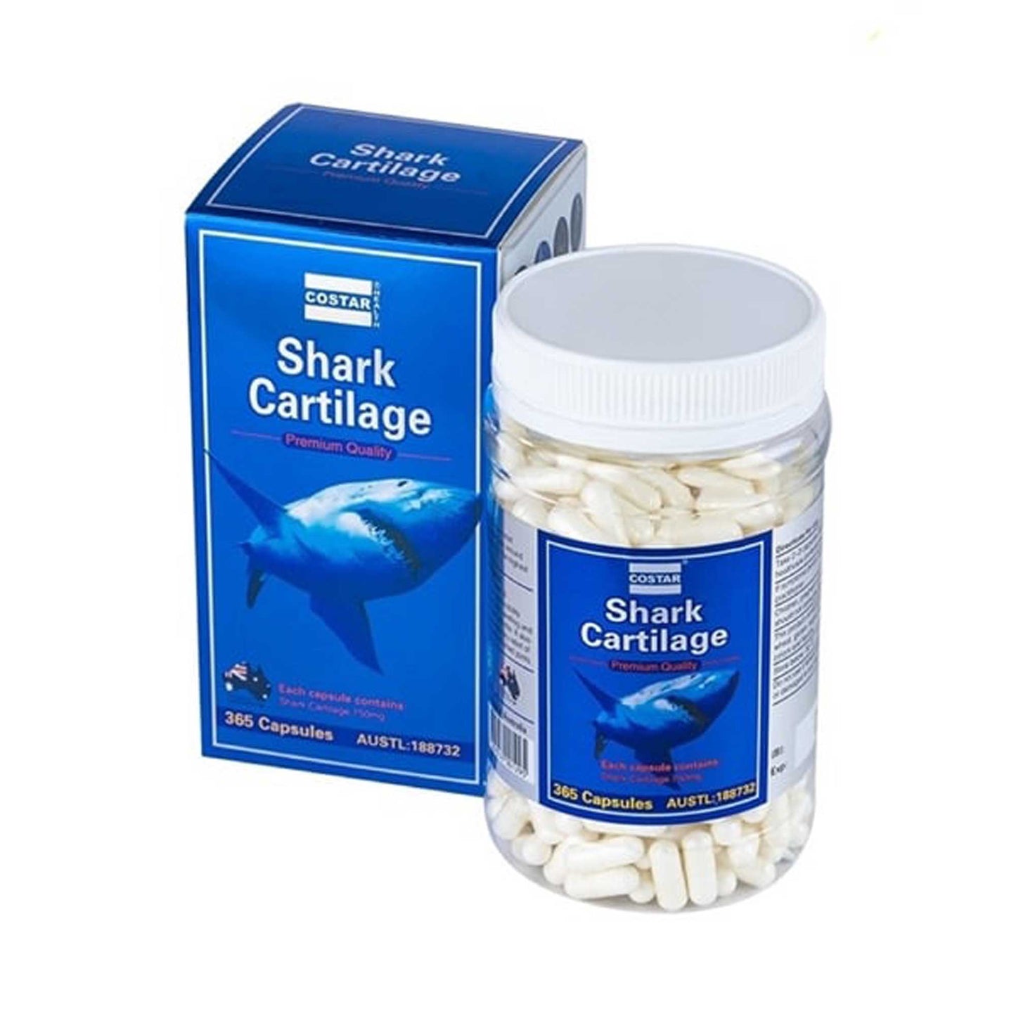 365x 750mg Shark Cartilage Caps Costar Joint Anti Inflammatory Supplement-1