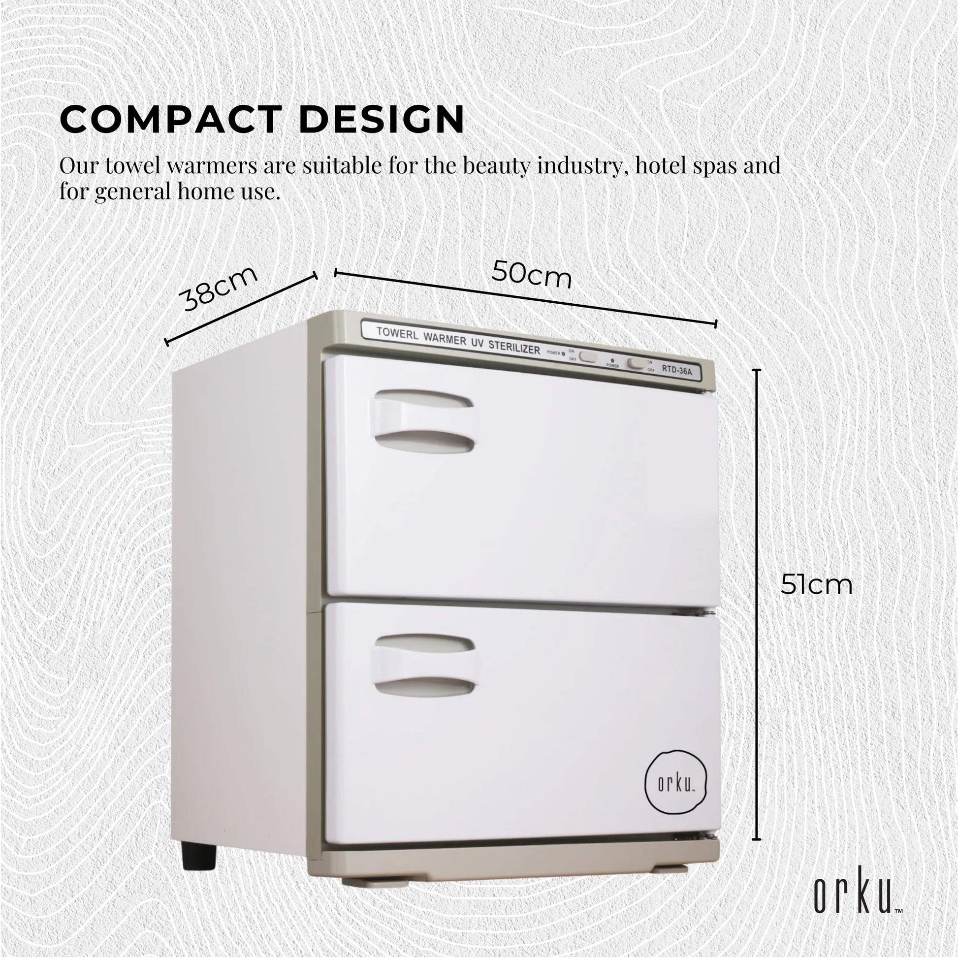 36L White UV Electric Towel Warmer Steriliser Cabinet Beauty Spa Heat Sanitiser-2