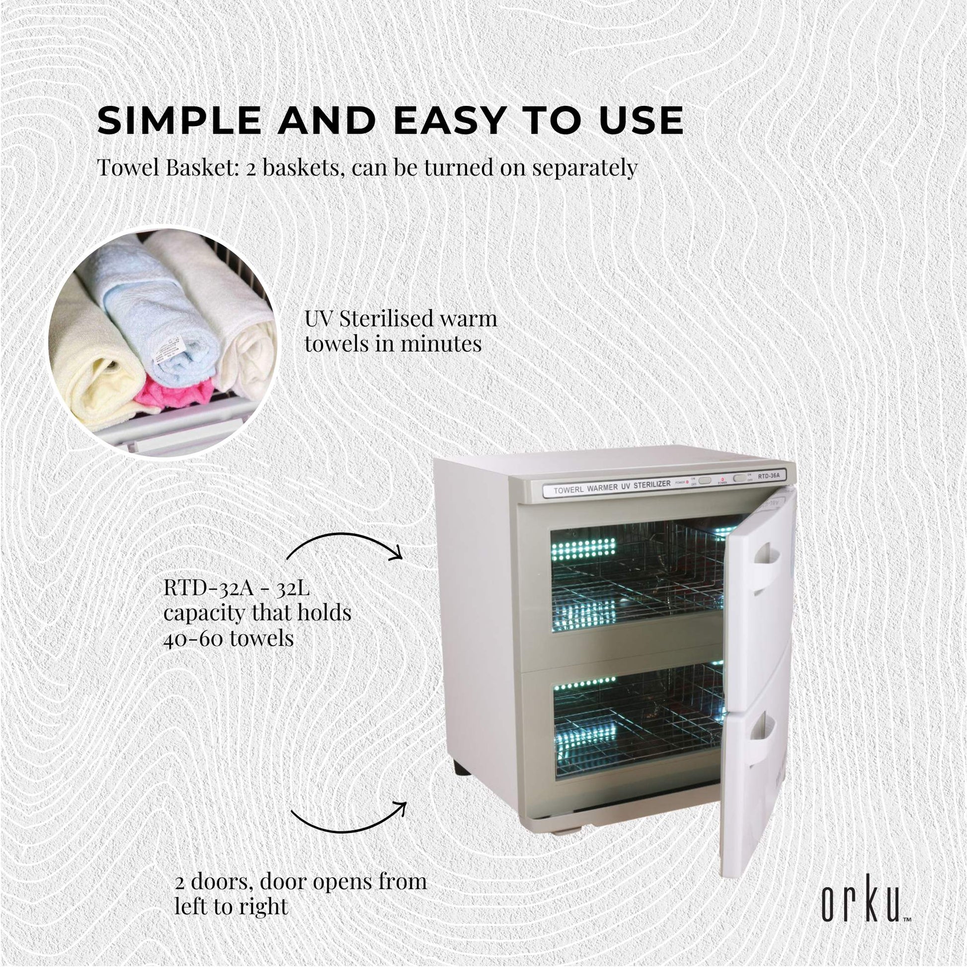 36L White UV Electric Towel Warmer Steriliser Cabinet Beauty Spa Heat Sanitiser-4