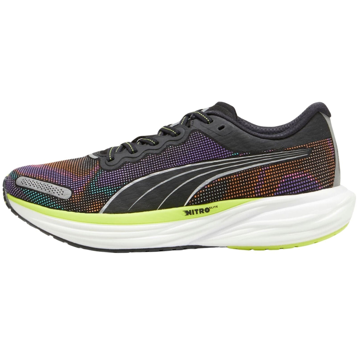 Mens Puma Deviate NITRO 2 Psychedelic Rush PUMA Black Lime Pow White - Size 13