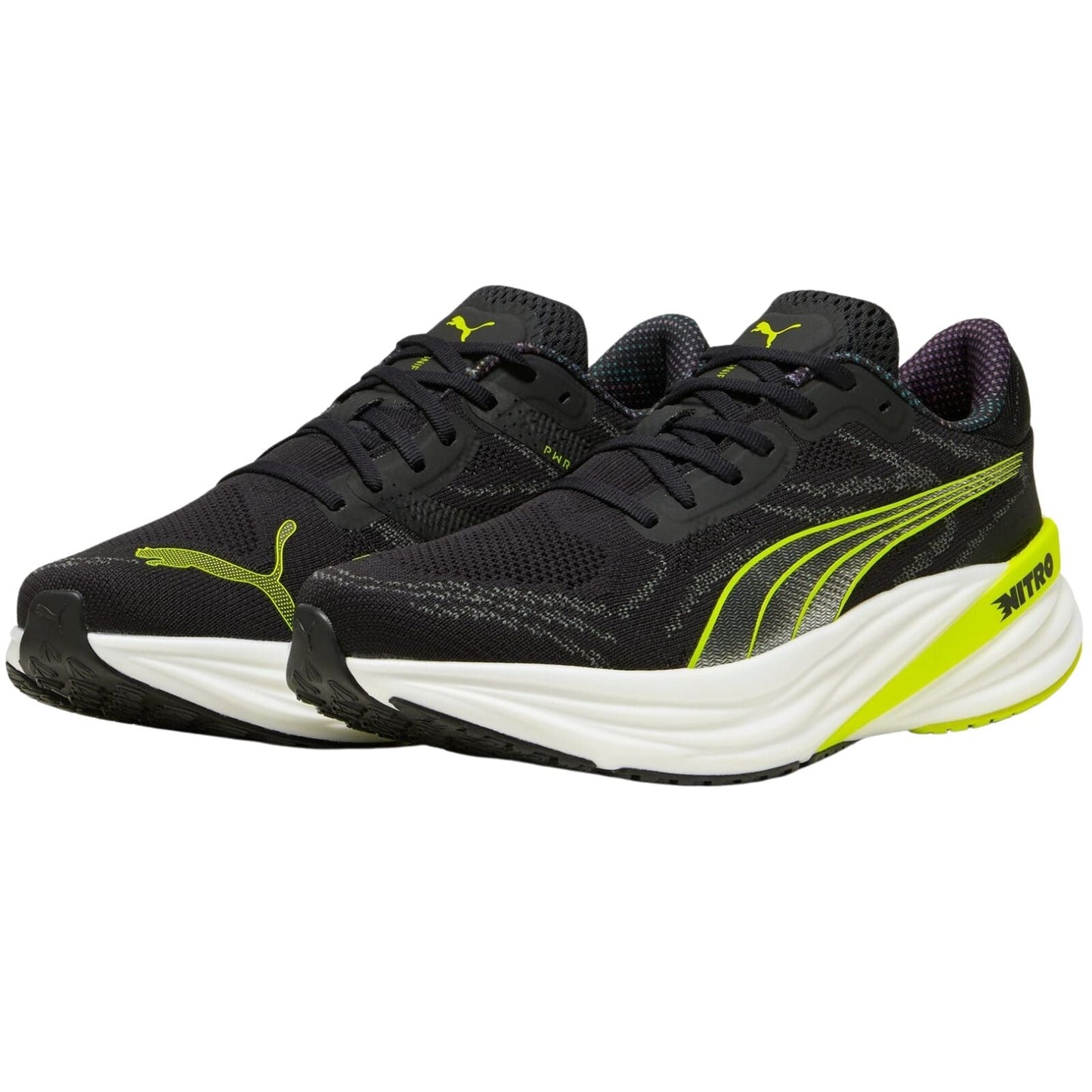 Mens Puma Magnify NITRO 2 Psychedelic Rush PUMA Black-Lime Pow - Size 11.5