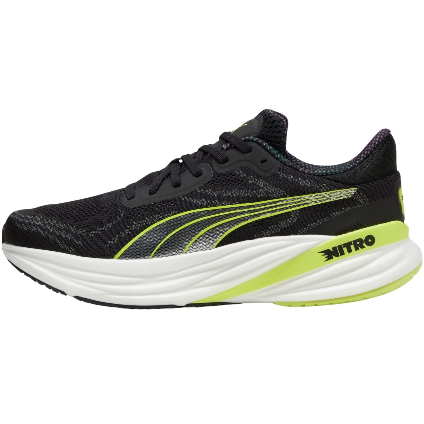 Mens Puma Magnify NITRO 2 Psychedelic Rush PUMA Black-Lime Pow - Size 11.5