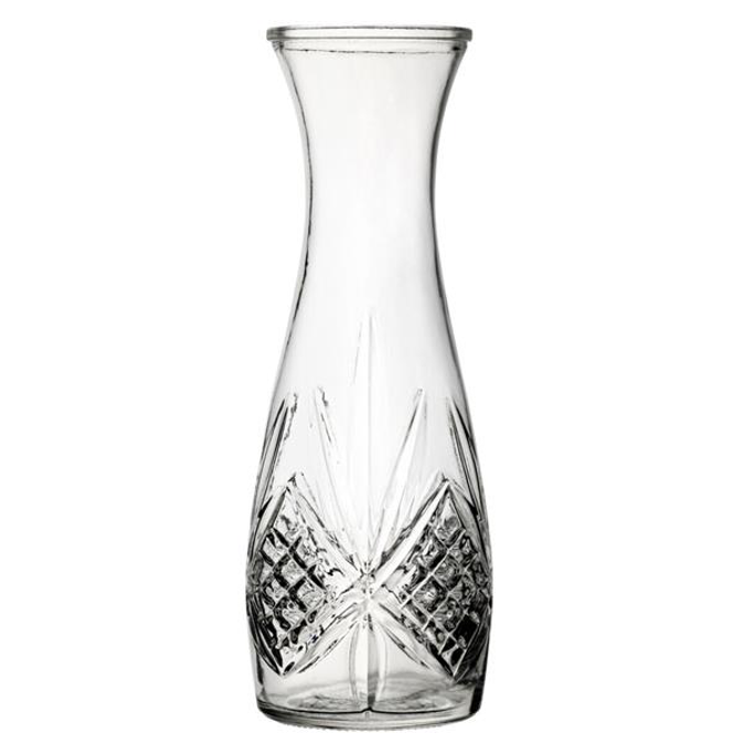 1L Crown Glass Symphony Carafe Water Serving Jug/Vase (35oz)