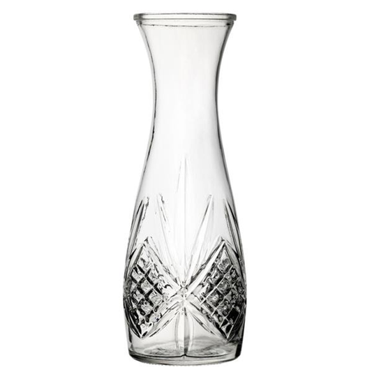 1L Crown Glass Symphony Carafe Water Serving Jug/Vase (35oz)
