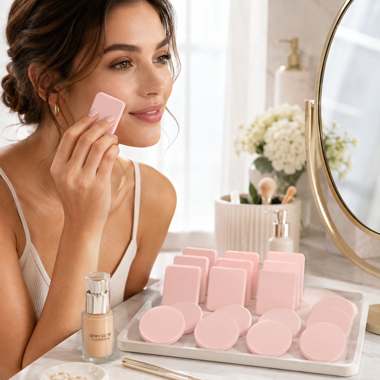 12pcs Cosmetic Sponge Powder Cosmetic Puff Foundation Makeup Tool