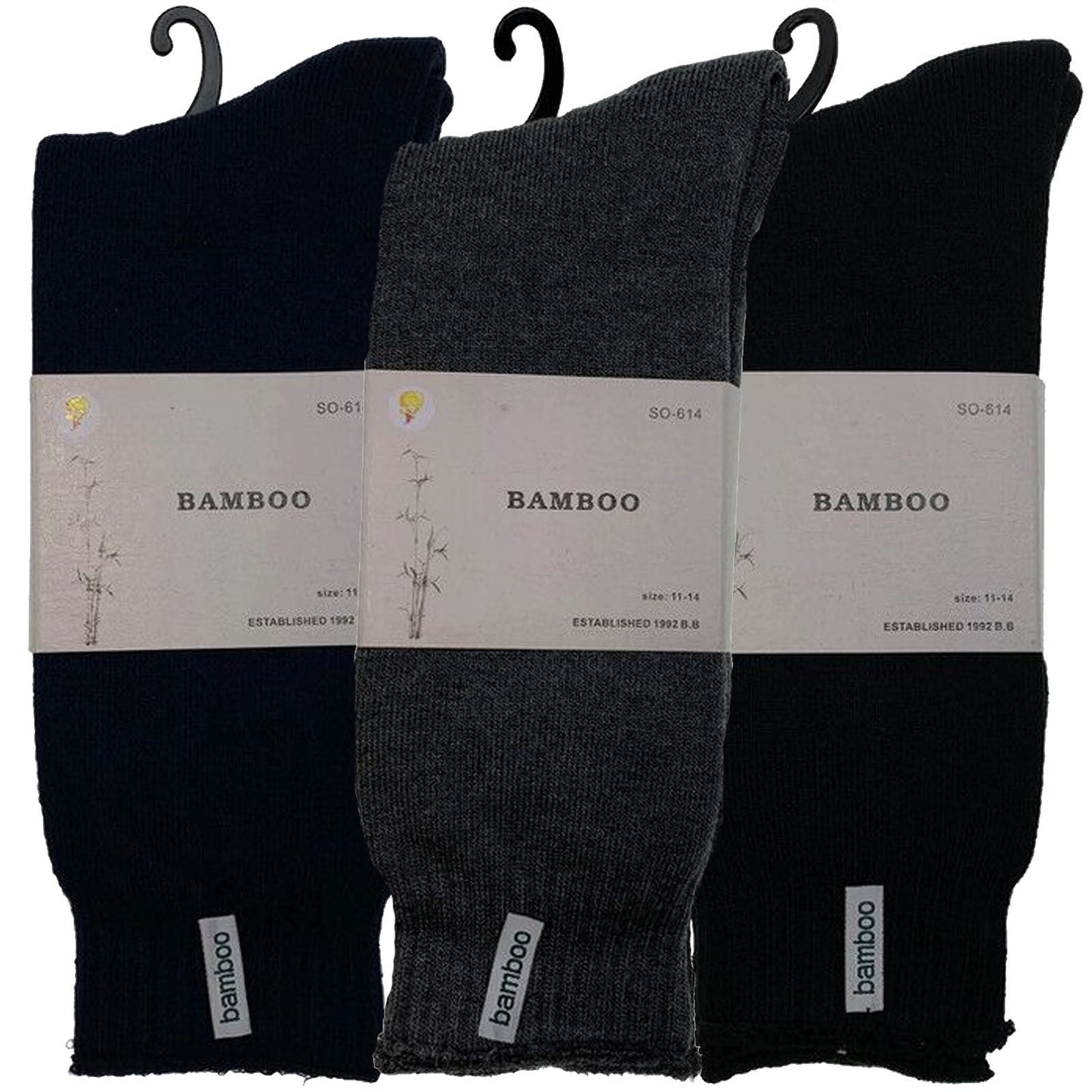 3 Pairs PREMIUM BAMBOO SOCKS Mens Heavy Duty Thick Work Socks BULK Cushion-3