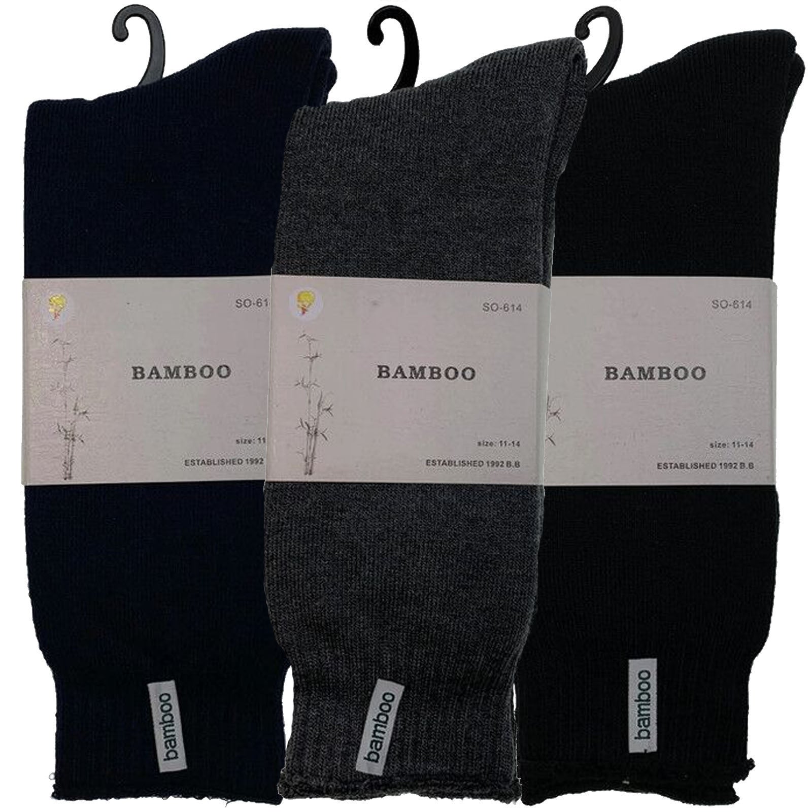 3 Pairs PREMIUM BAMBOO SOCKS Mens Heavy Duty Thick Work Socks BULK Cushion-1