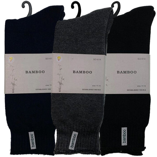 3 Pairs PREMIUM BAMBOO SOCKS Mens Heavy Duty Thick Work Socks BULK Cushion-0