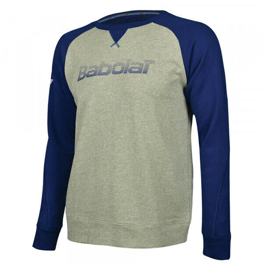 Babolat Boys Core Sweatshirt Warm Top Sport Junior Kids Children - Grey/Navy-0