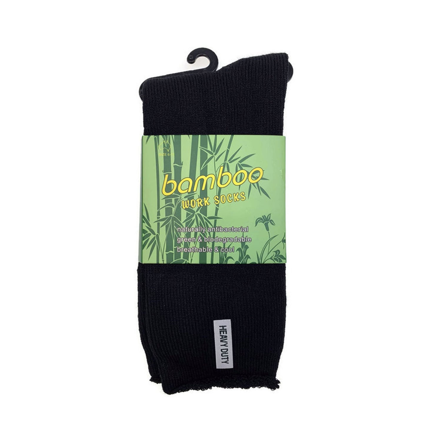 3 Pairs Mens Bamboo Rich Work Socks Thick Cushioned Anti Odour - Black