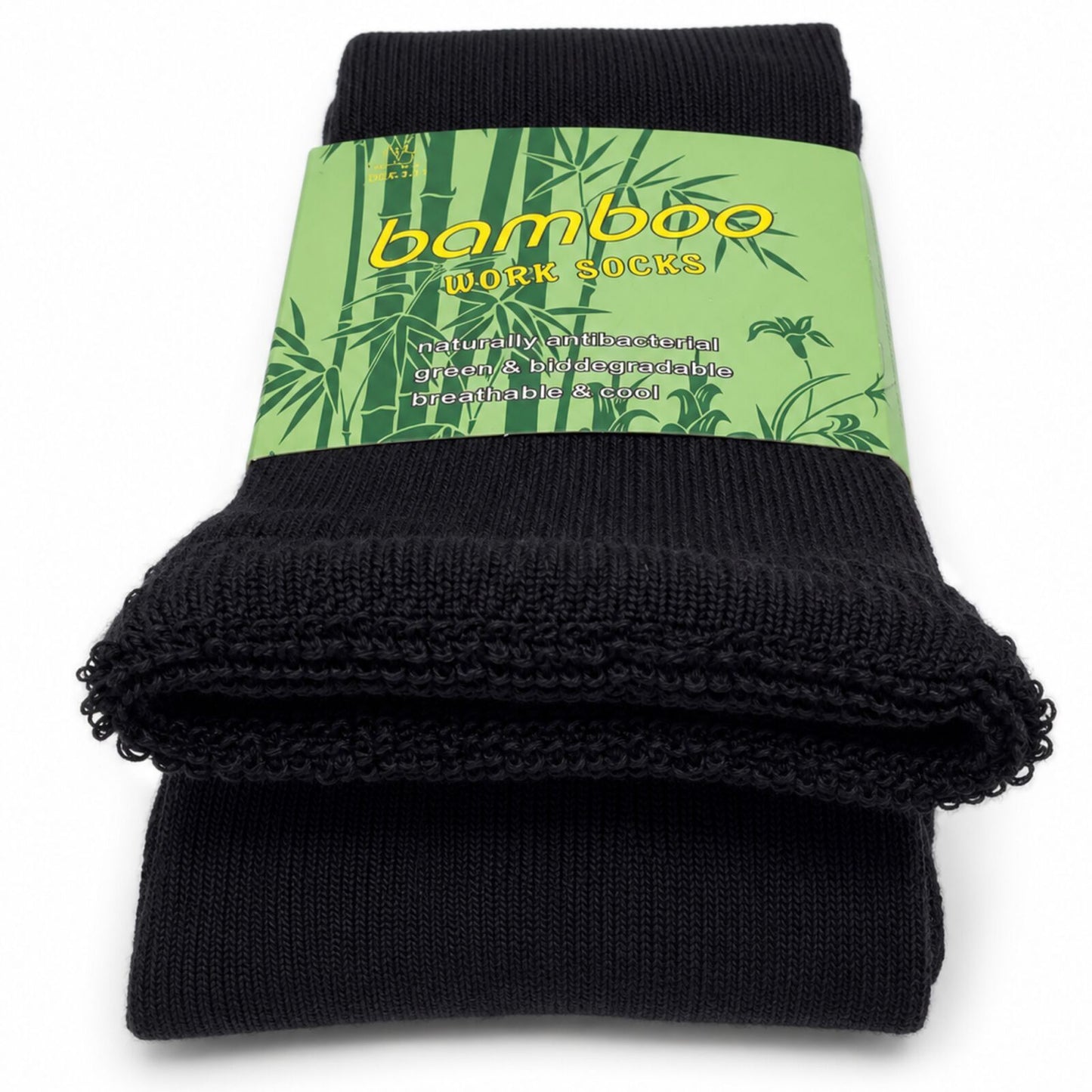 3 Pairs Mens Bamboo Rich Work Socks Thick Cushioned Anti Odour - Black