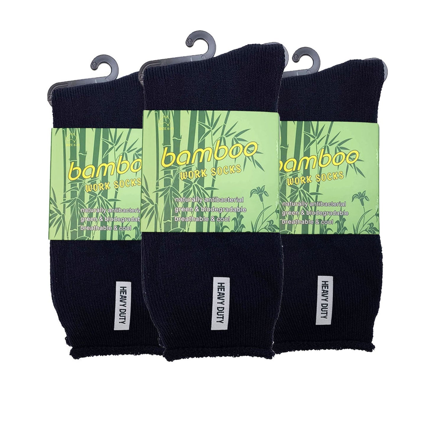 3 Pairs PREMIUM BAMBOO SOCKS Mens Heavy Duty Thick Work Socks Cushion BULK-9