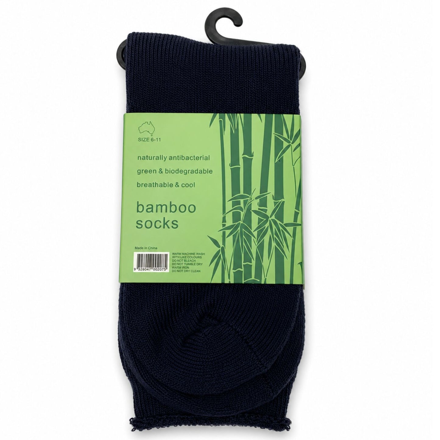 3 Pairs Mens Bamboo Rich Work Socks Thick Cushioned Anti Odour - Navy Blue