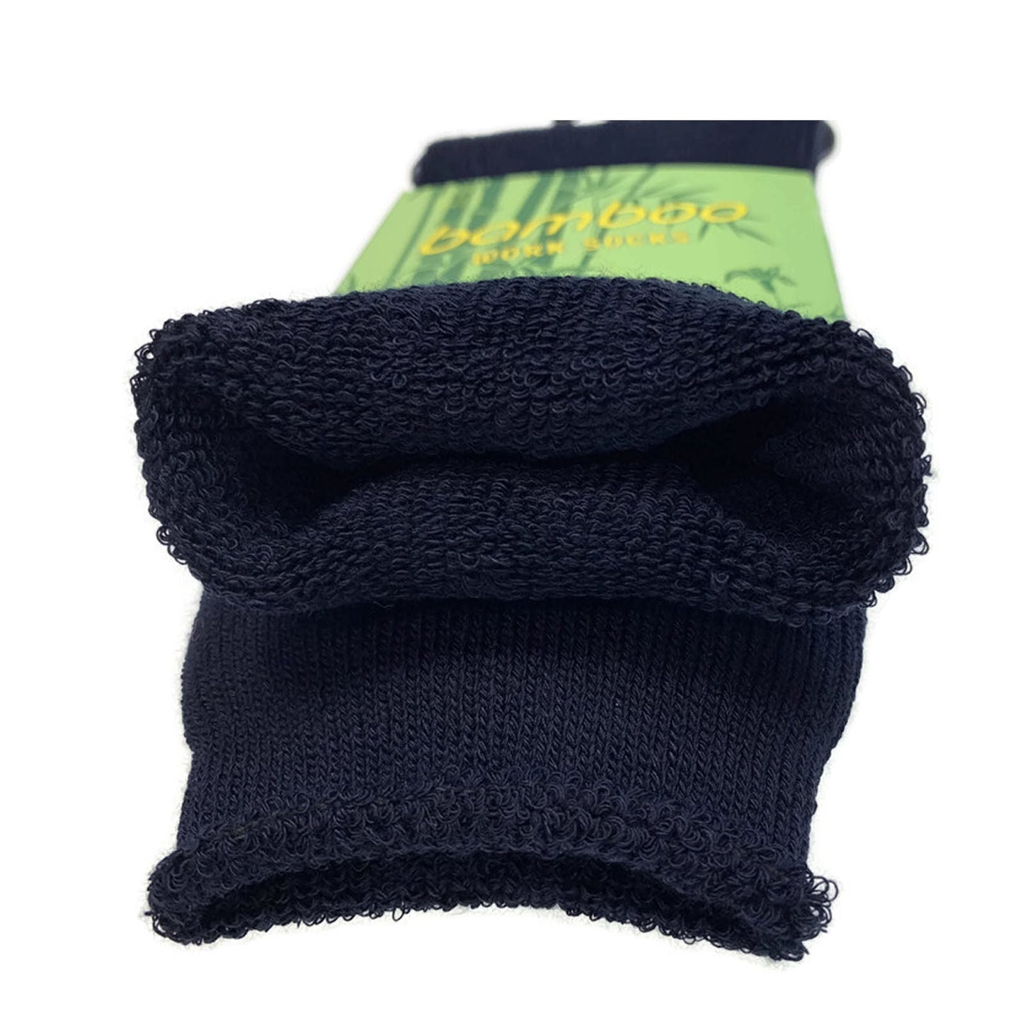 3 Pairs Mens Bamboo Rich Work Socks Thick Cushioned Anti Odour - Navy Blue