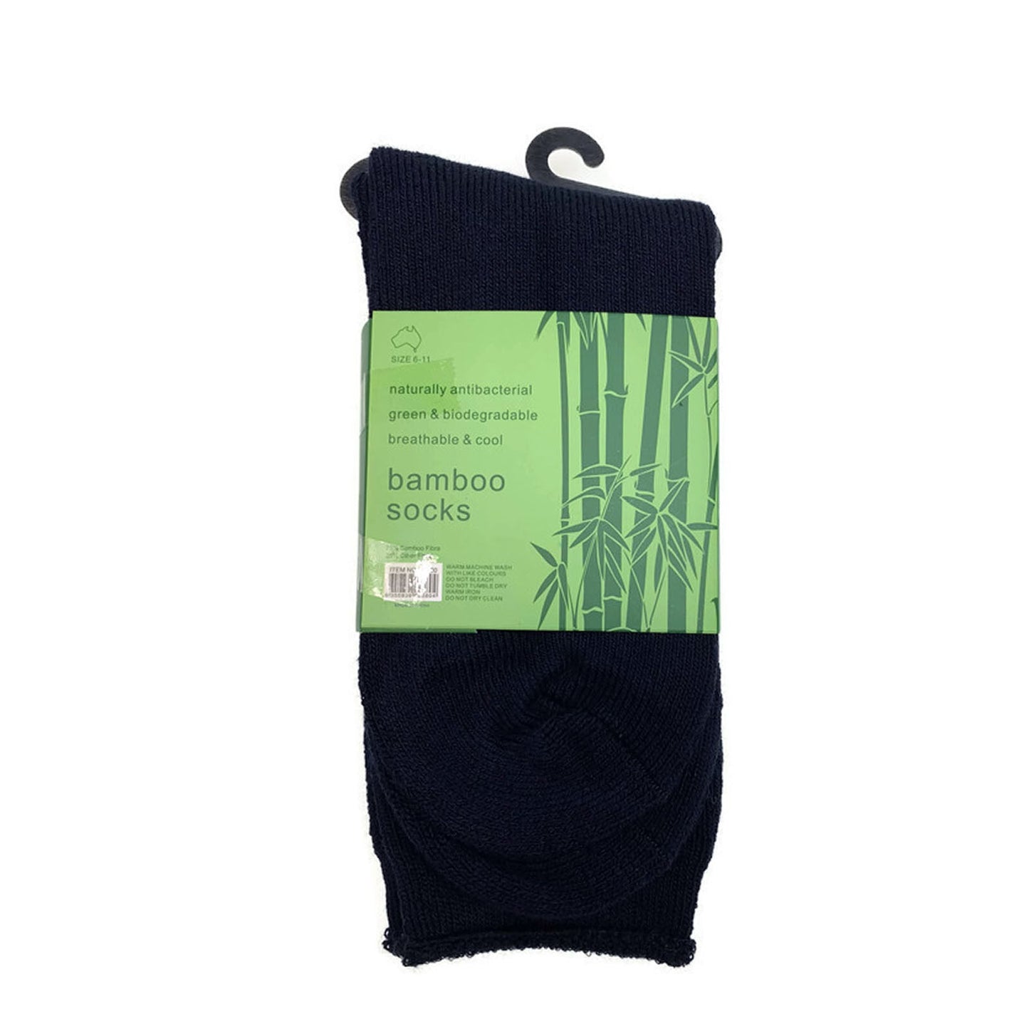 3 Pairs Mens Bamboo Rich Work Socks Thick Cushioned Anti Odour - Navy Blue
