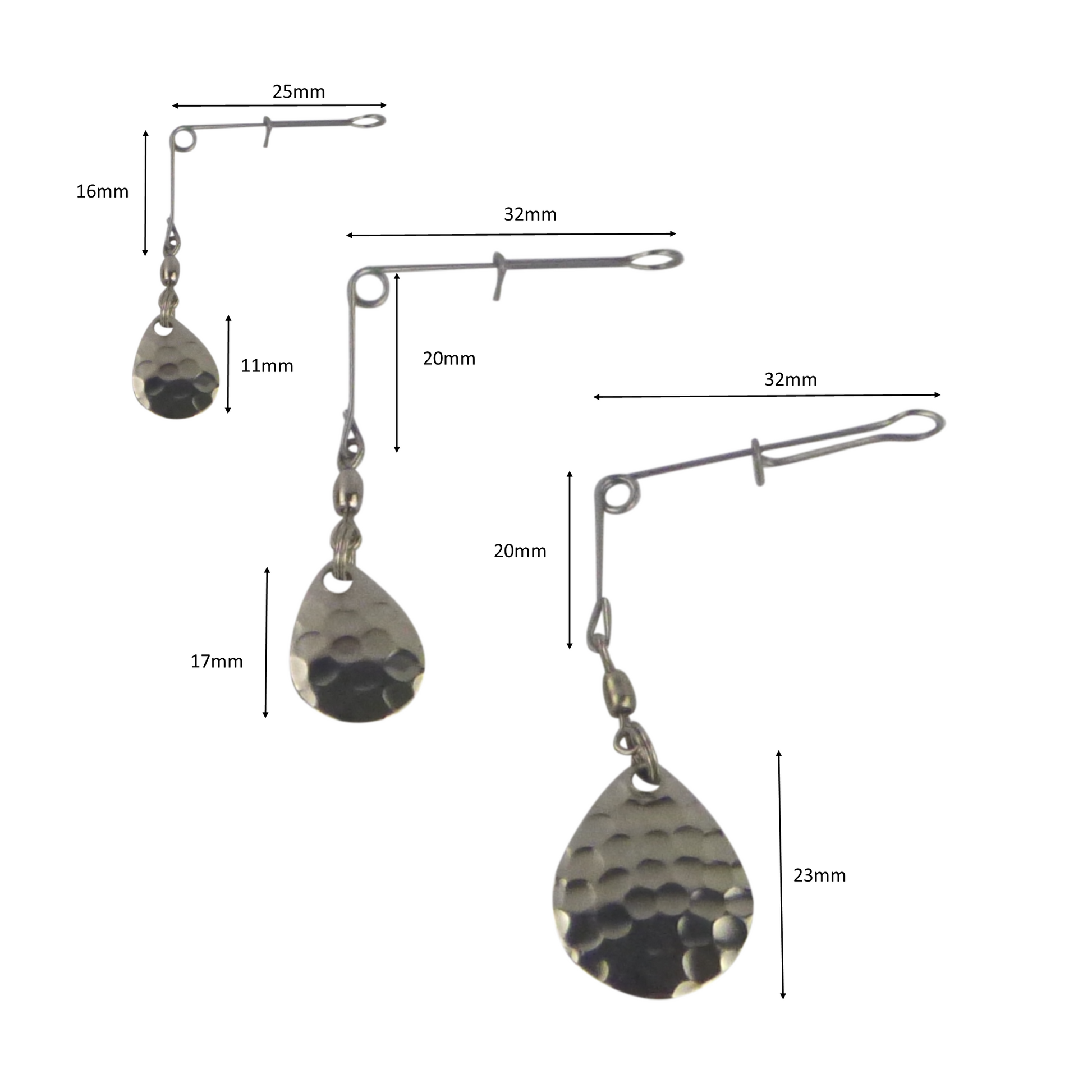 Swimerz Jig Spinner, Small, Hammered Nickel, 5 Pack-1