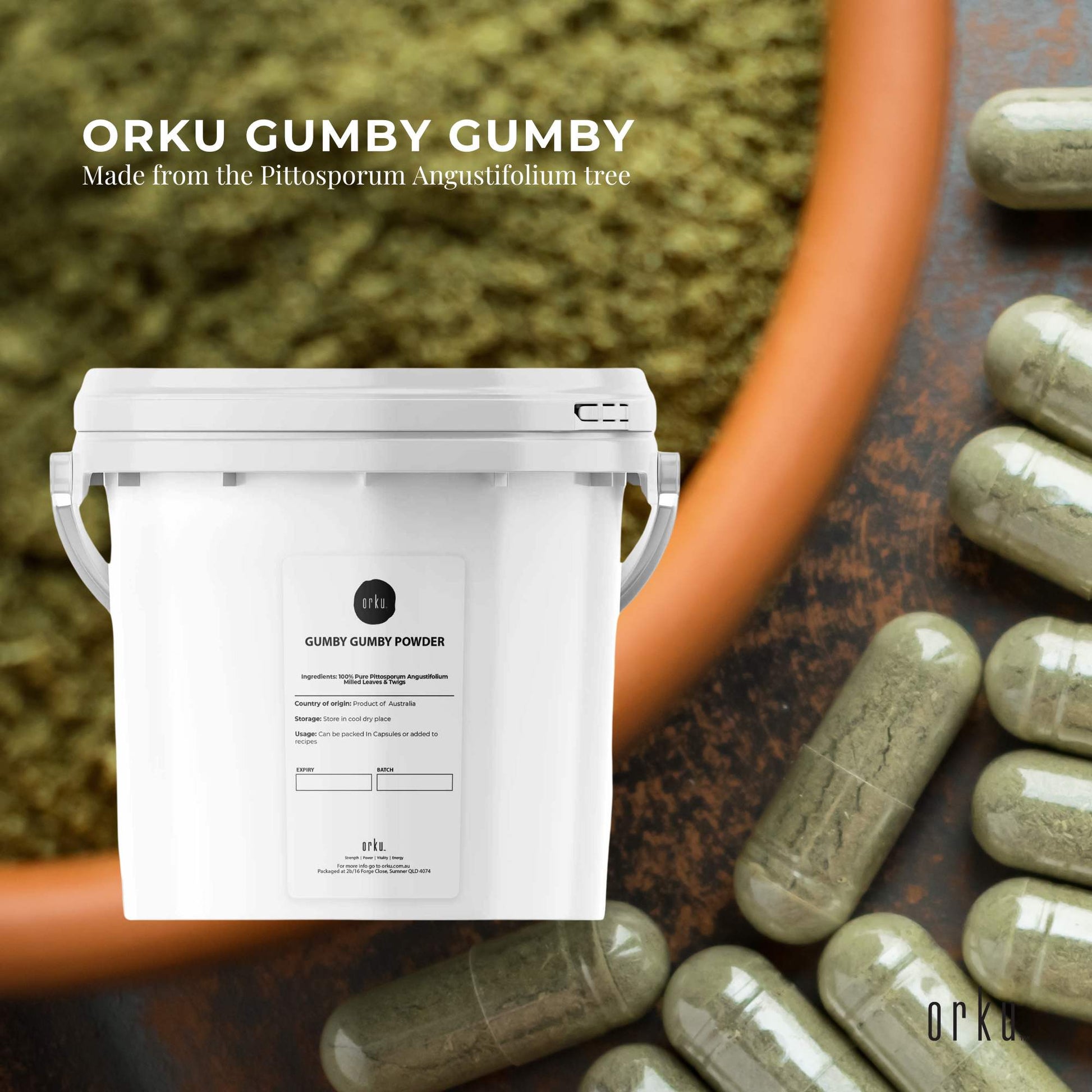 3Kg Gumby Gumby Pure Powder Tub Gumbi Aboriginal Plant Pittosporum Angustifolum-1