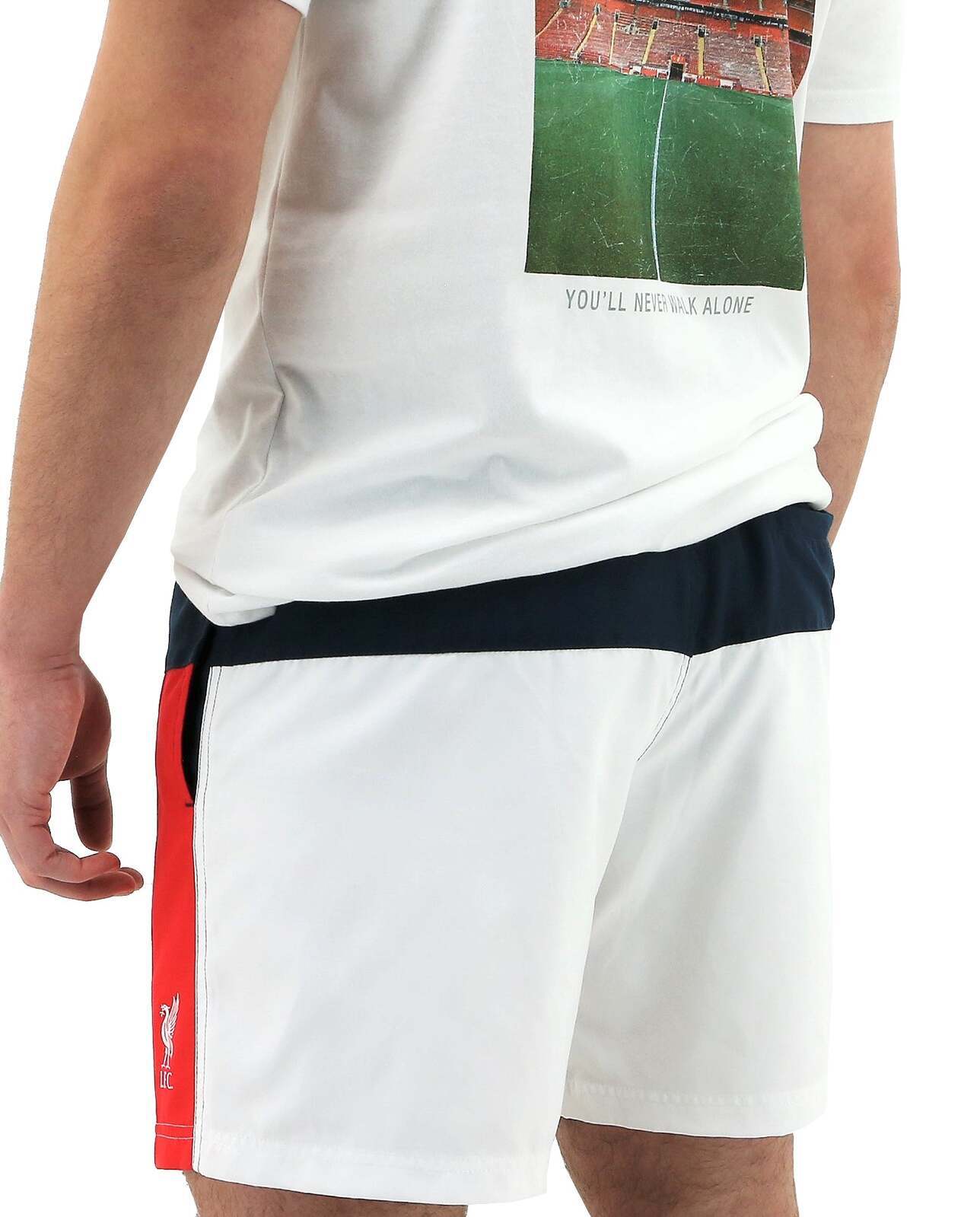 Liverpool FC Mens Board Shorts Summer YNWA Liverbird LFC - White Logo-4