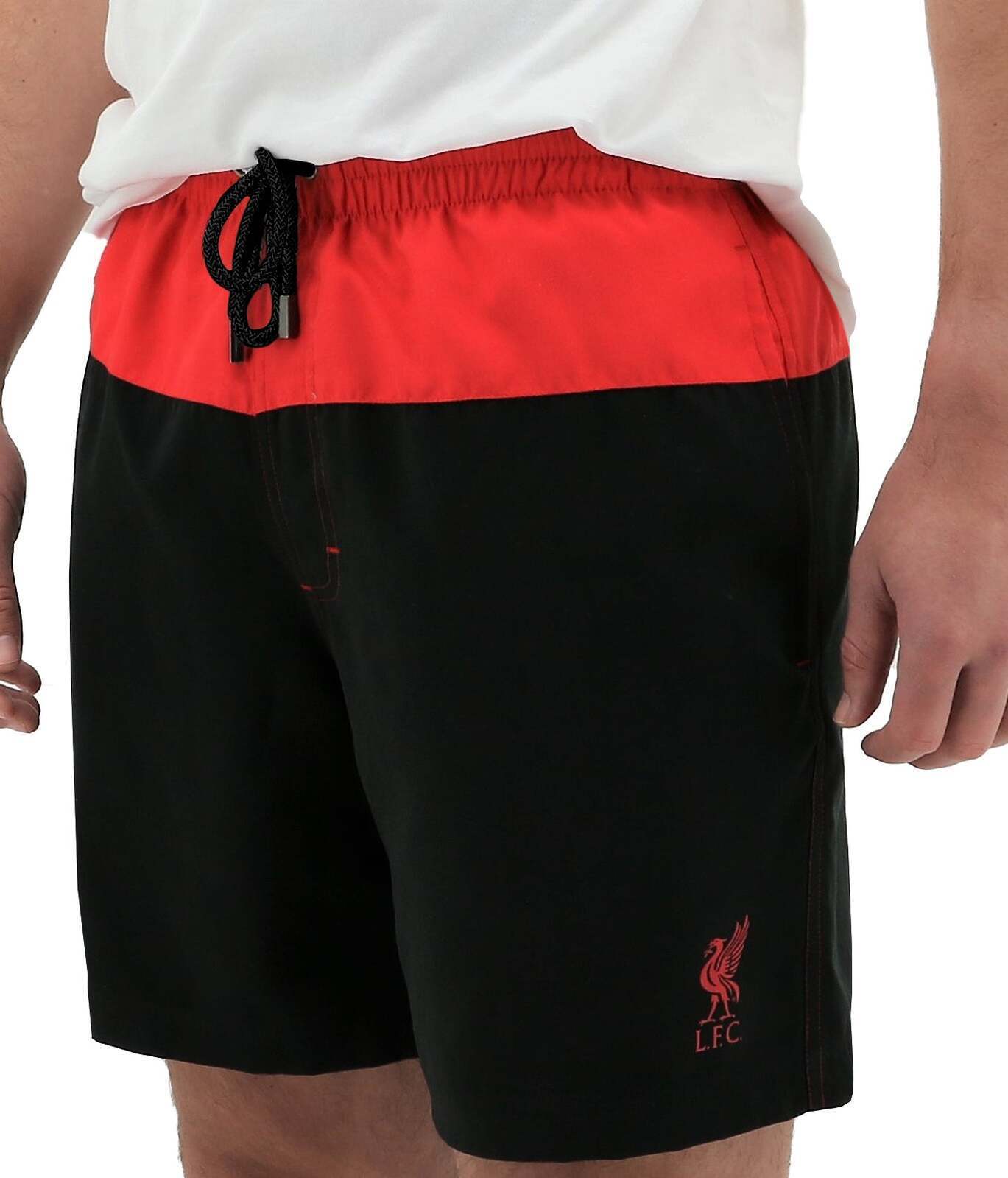 Liverpool FC Mens Two Tone Board Shorts Summer YNWA Liverbird LFC Swim Swimmers-1