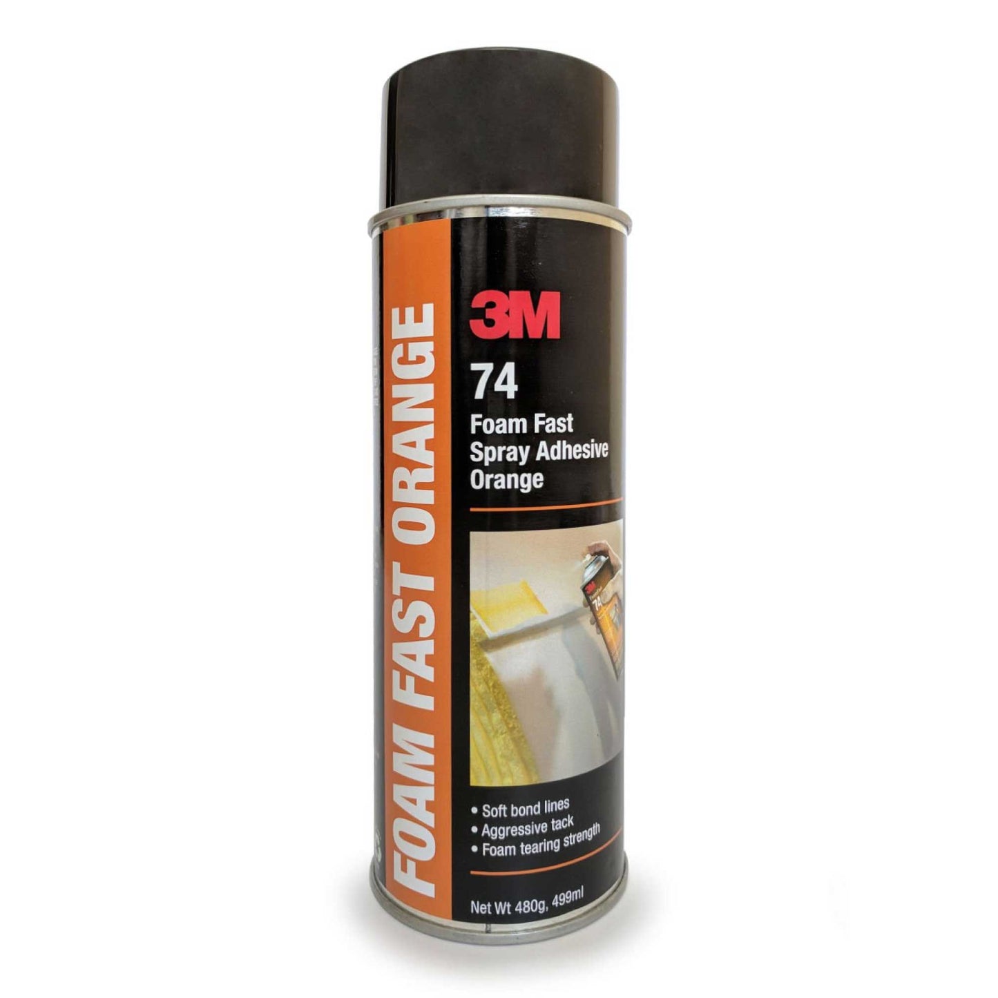 3M 74 Foam Fast Spray Adhesive 499ml Orange Fabric Fast Drying Instant Bond Glue-0