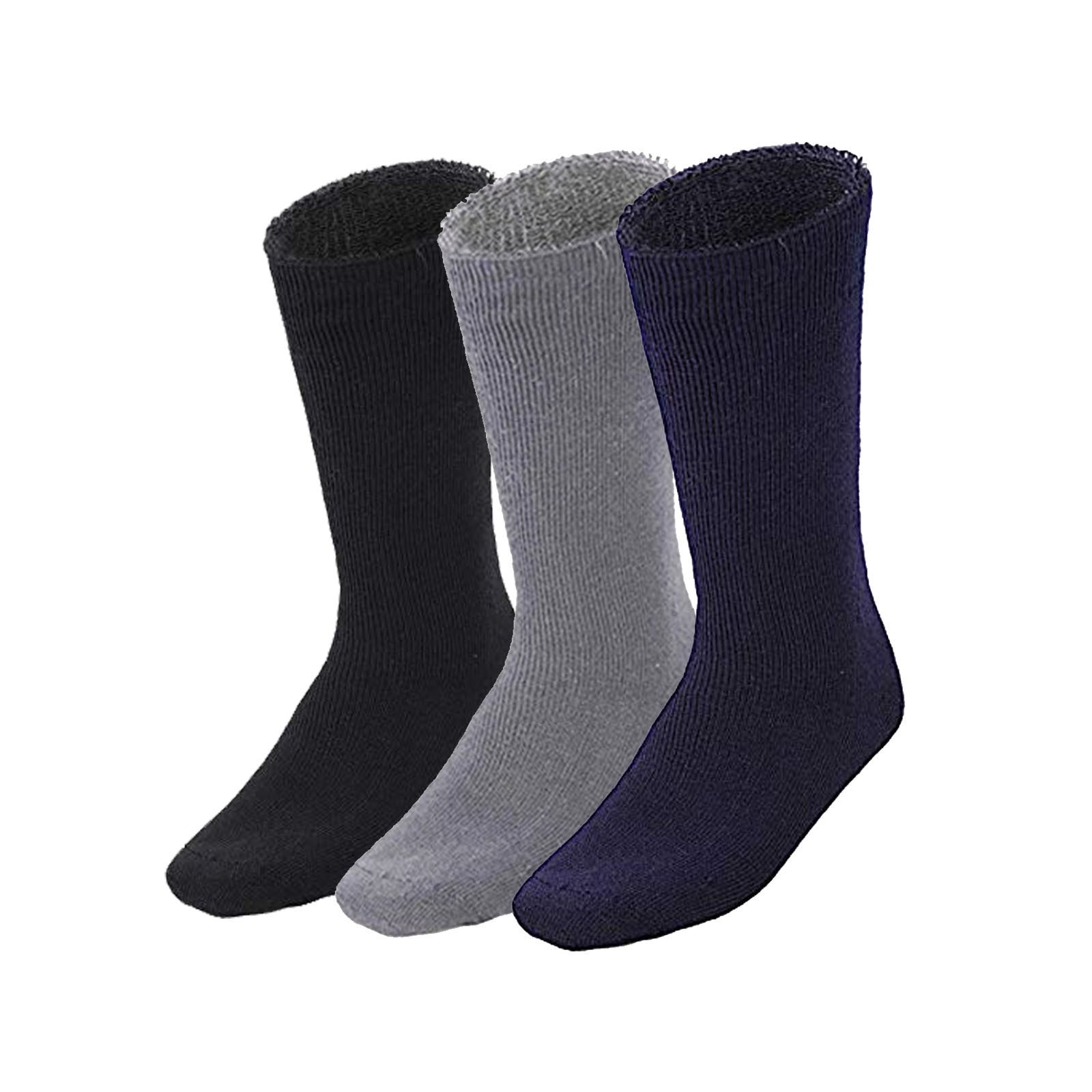 3 Pairs BAMBOO SOCKS Mens Heavy Duty Premium Thick Work Socks Cushion BULK-3