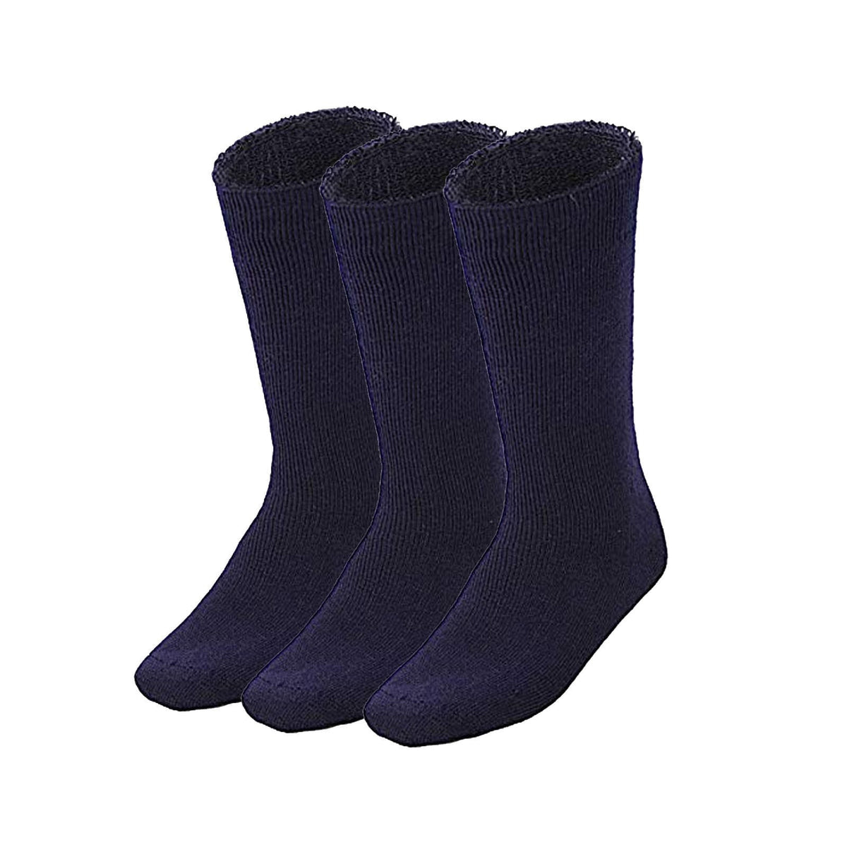 3 Pairs BAMBOO SOCKS Mens Heavy Duty Premium Thick Work Socks Cushion BULK - Navy Blue