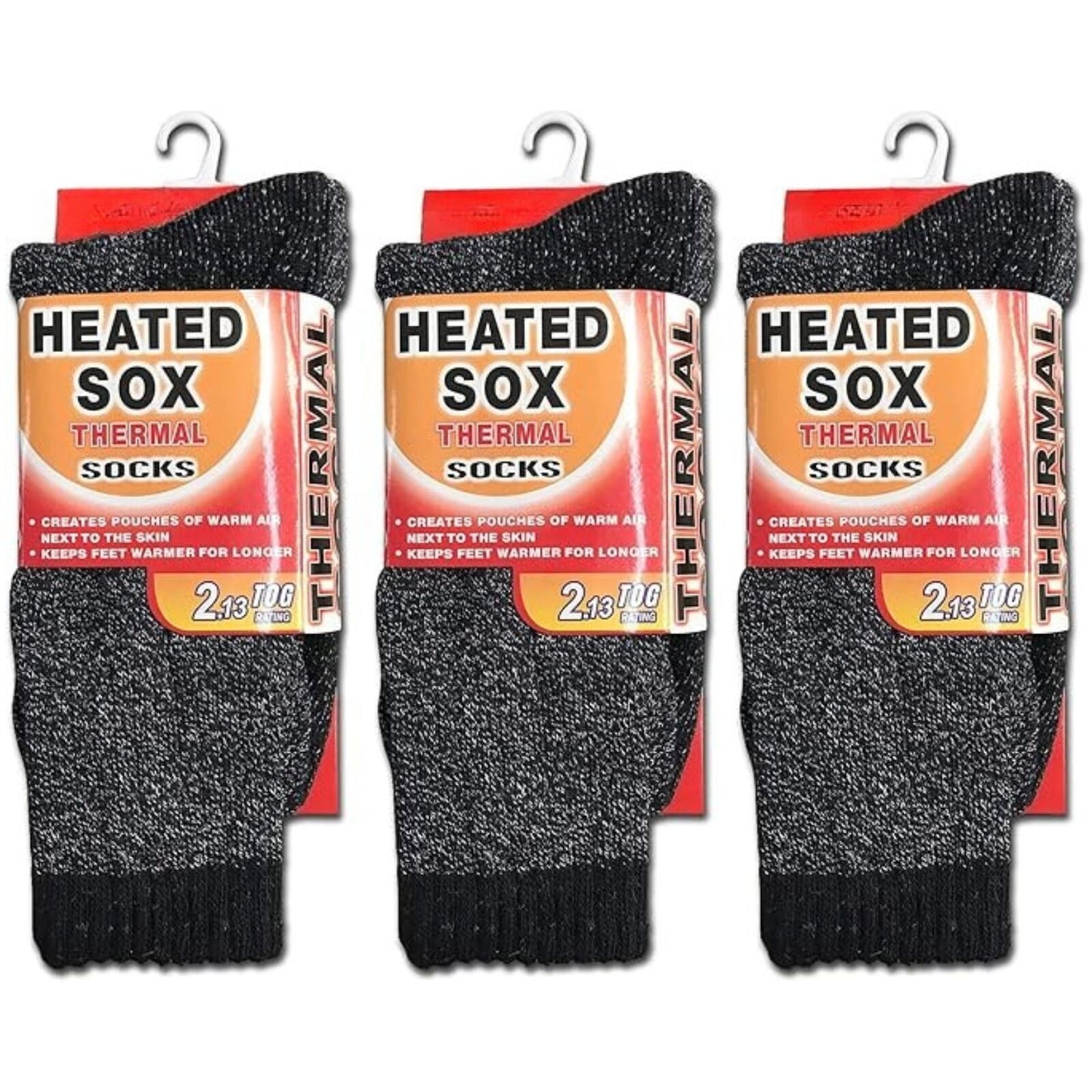 3 Pairs Mens THERMAL HEATED SOCKS Warm Winter Comfort Mens Work Sox Ski BULK - 6-11 UK