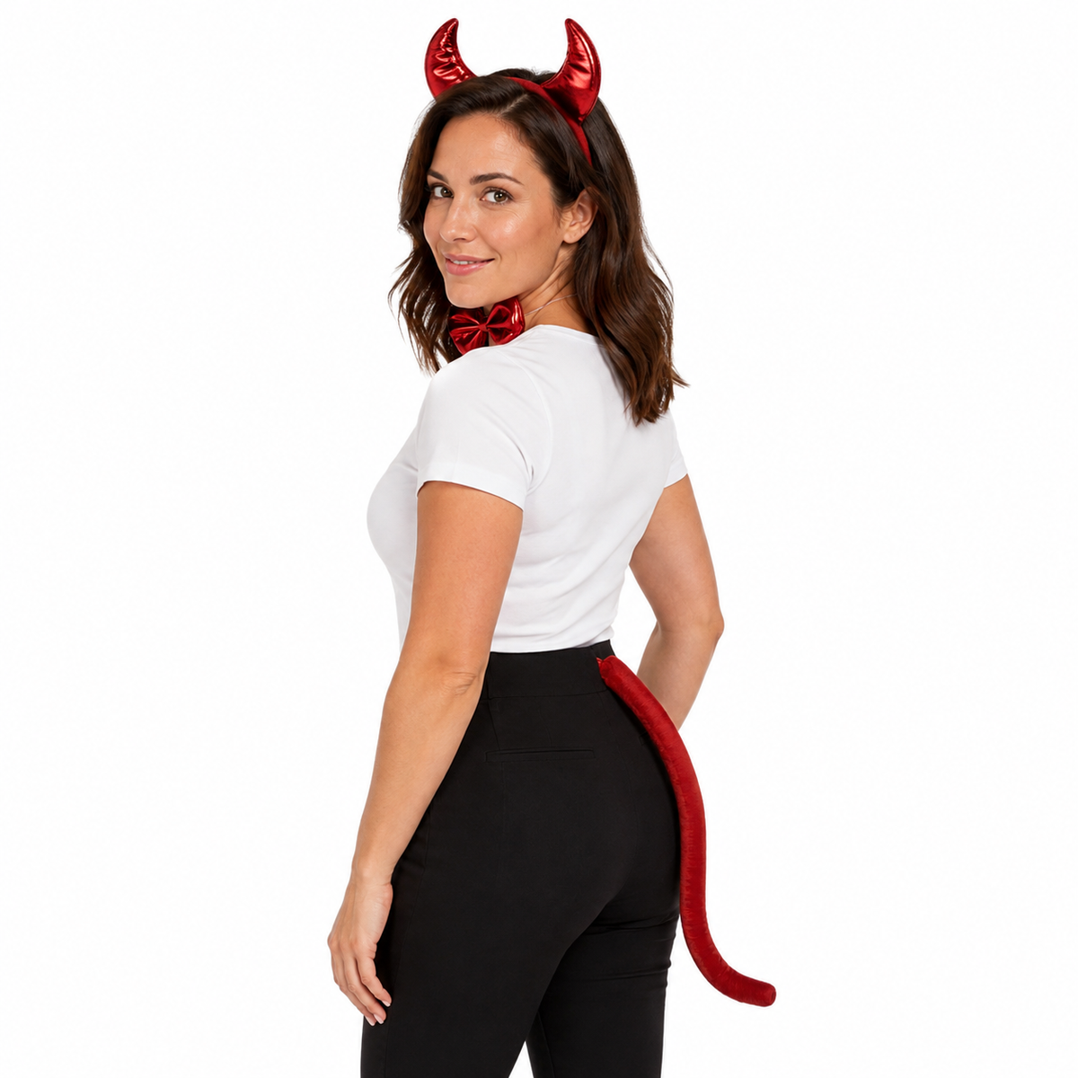 3pcs Set Halloween Costume Dress Up Party Bow Tie Tail Ears Book Week - Red Devil