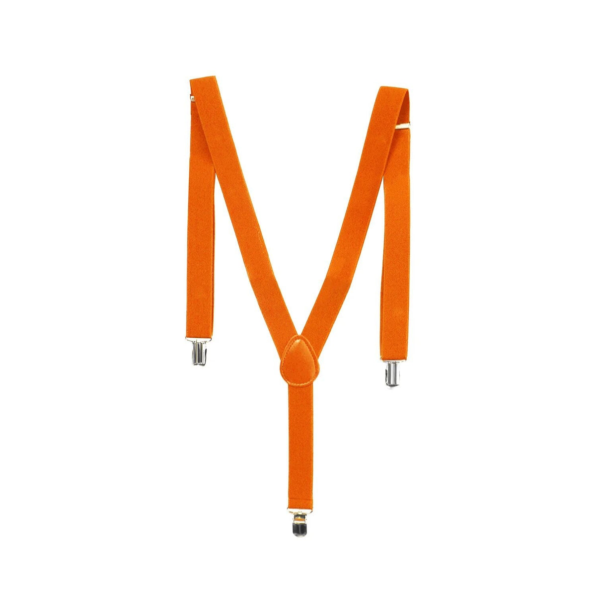 3x Mens Suspenders Braces Adjustable Strong Clip On Elastic Formal Wedding Slim - Fluro Orange