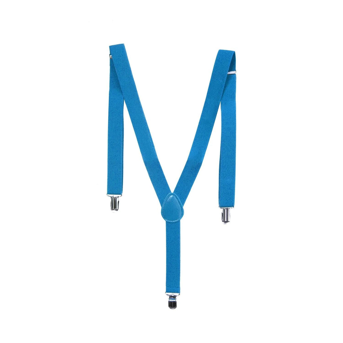 3x Mens Suspenders Braces Adjustable Strong Clip On Elastic Formal Wedding Slim - Sky Blue