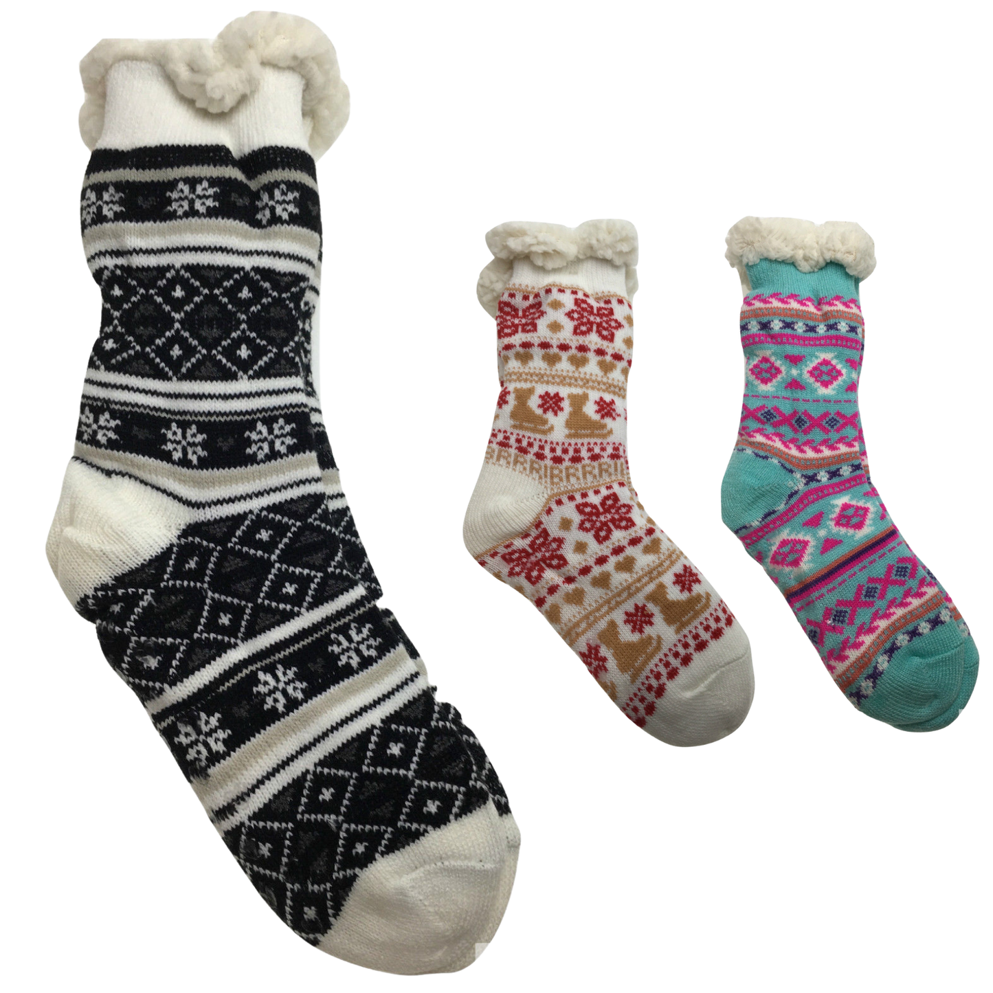 3 Pairs Ladies Thick Fur Bed Socks Womens Soft Work Fluffy Slipper Non Slip BULK-5