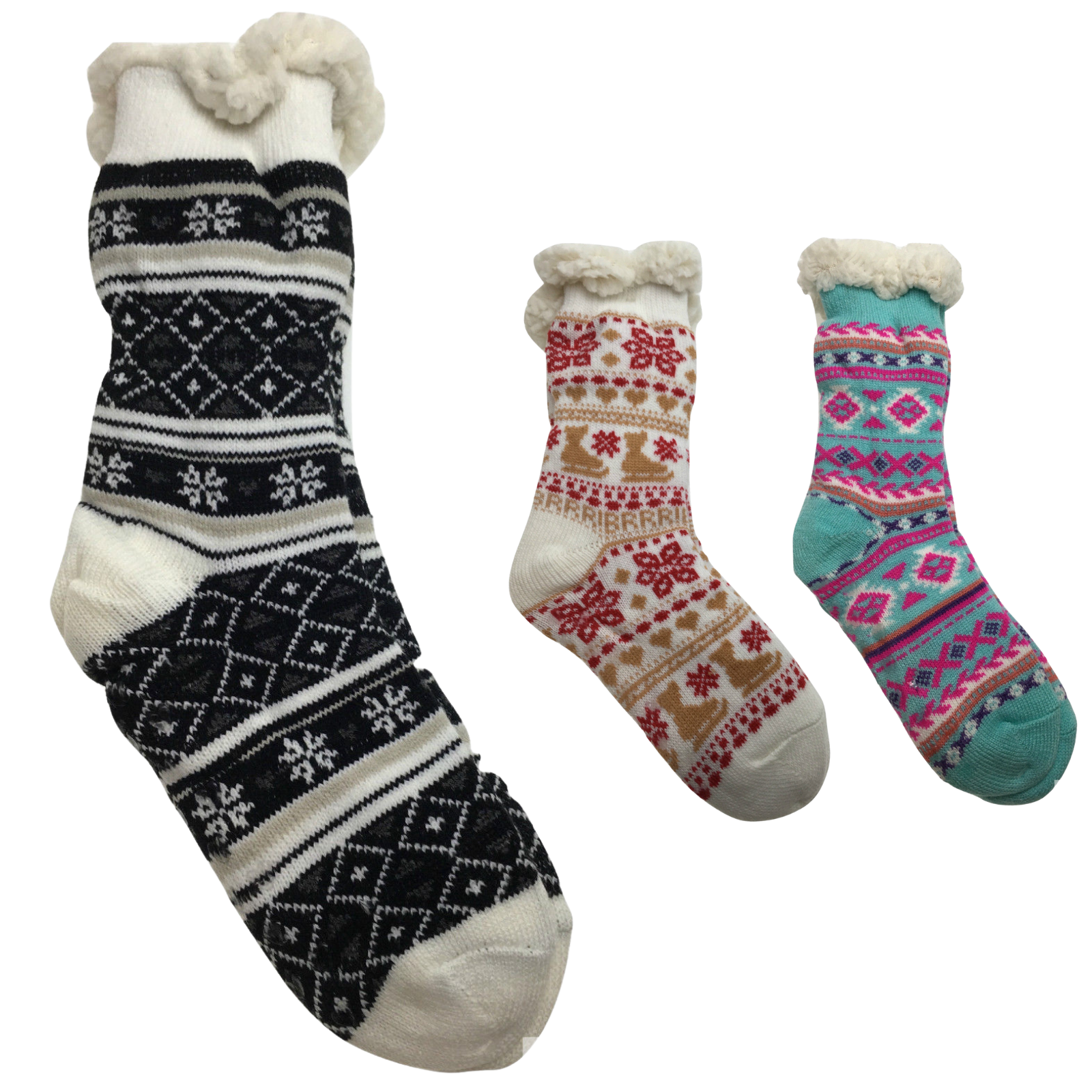 3 Pairs Ladies Thick Fur Bed Socks Womens Soft Work Fluffy Slipper Non Slip BULK-5