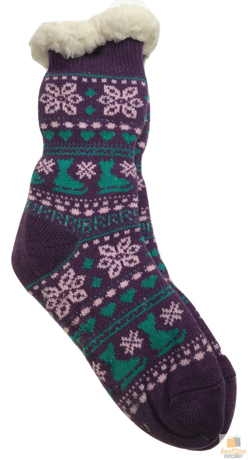 3 Pairs Ladies Thick Fur Bed Socks Womens Soft Work Fluffy Slipper Non Slip BULK-4