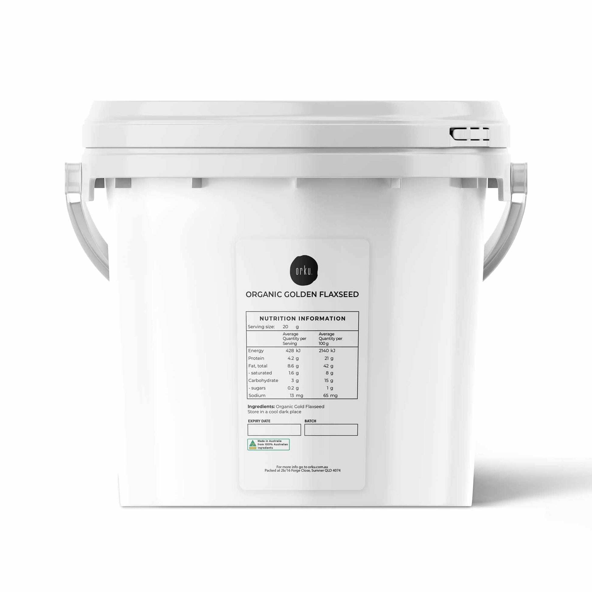 3.5Kg Organic Golden Linseed Flaxseed Tub Whole Flax Seed No GMO Omega3 6 Fibre-0