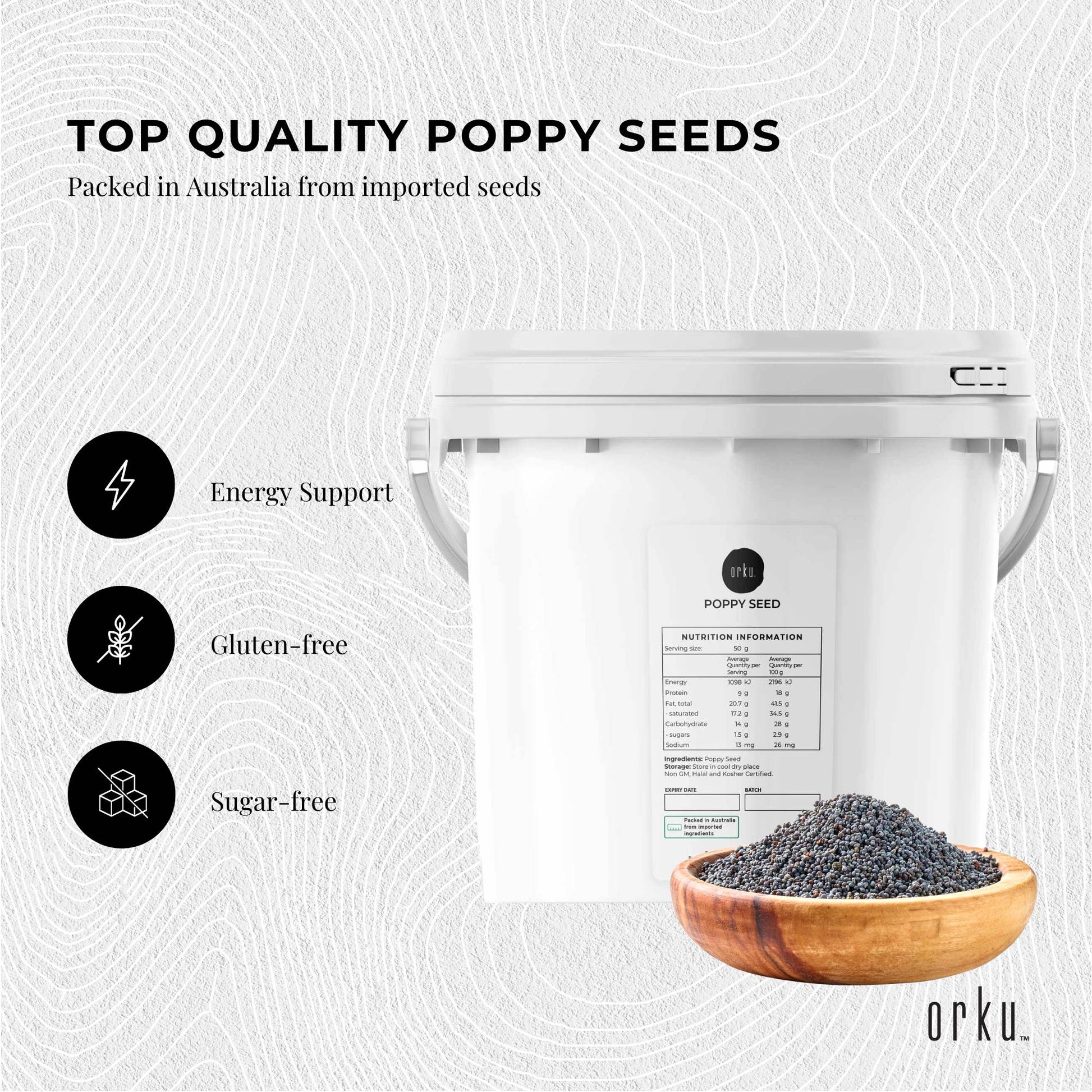 Orku Poppy Seeds Unwashed Buckets - Papaver Somniferum For Baking and Decorating-2