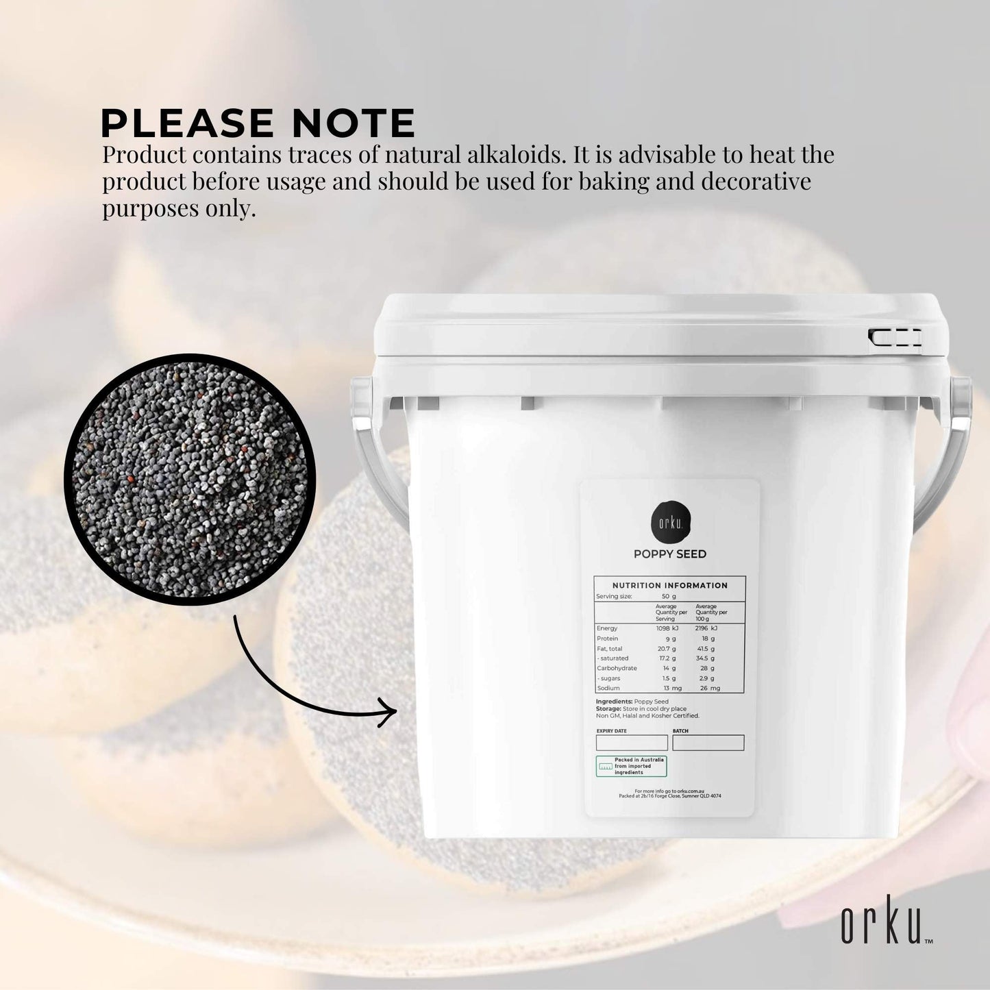 Orku Poppy Seeds Unwashed Buckets - Papaver Somniferum For Baking and Decorating-3