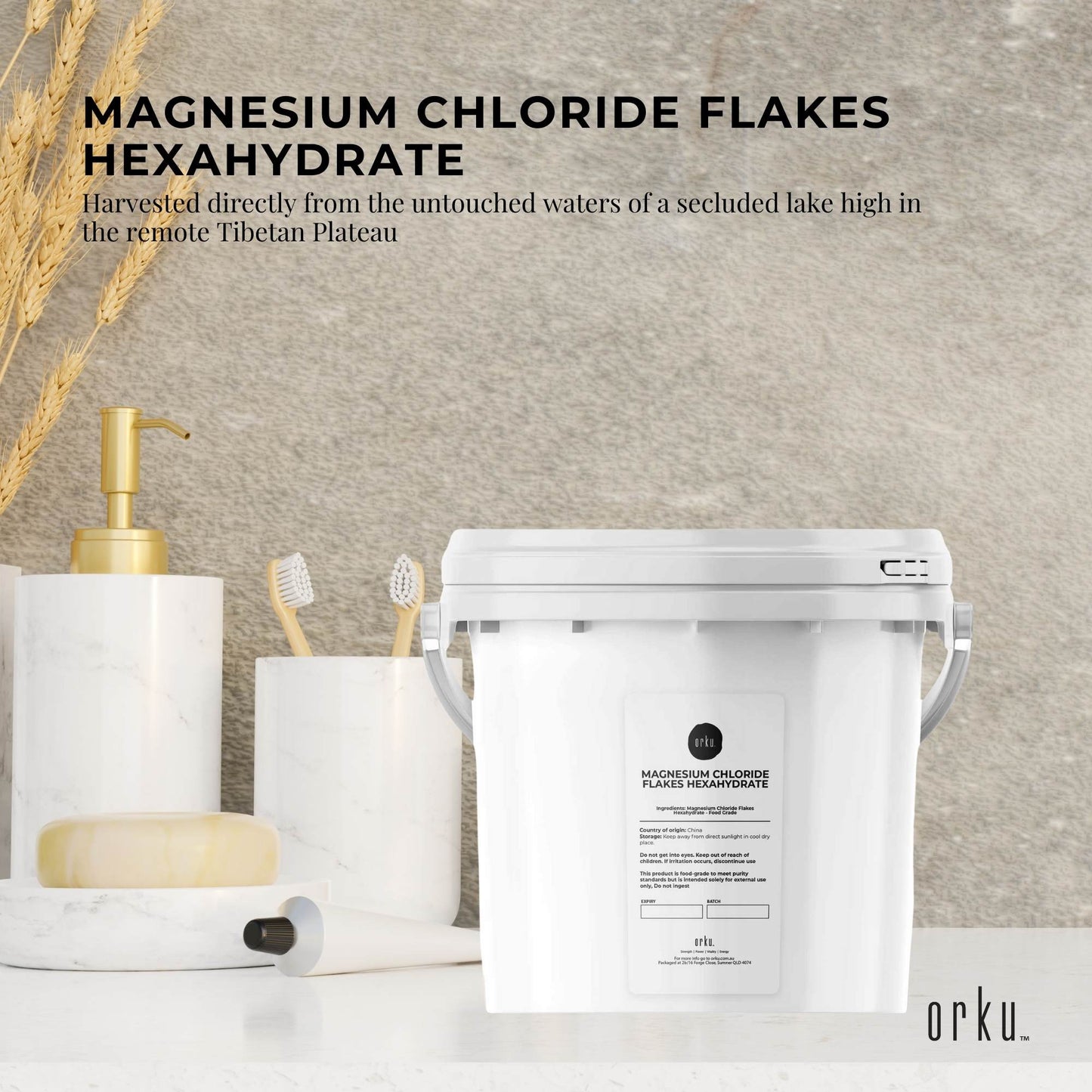 3.8Kg Magnesium Chloride Flakes Hexahydrate Tub - Organic USP Food Grade Salt-1