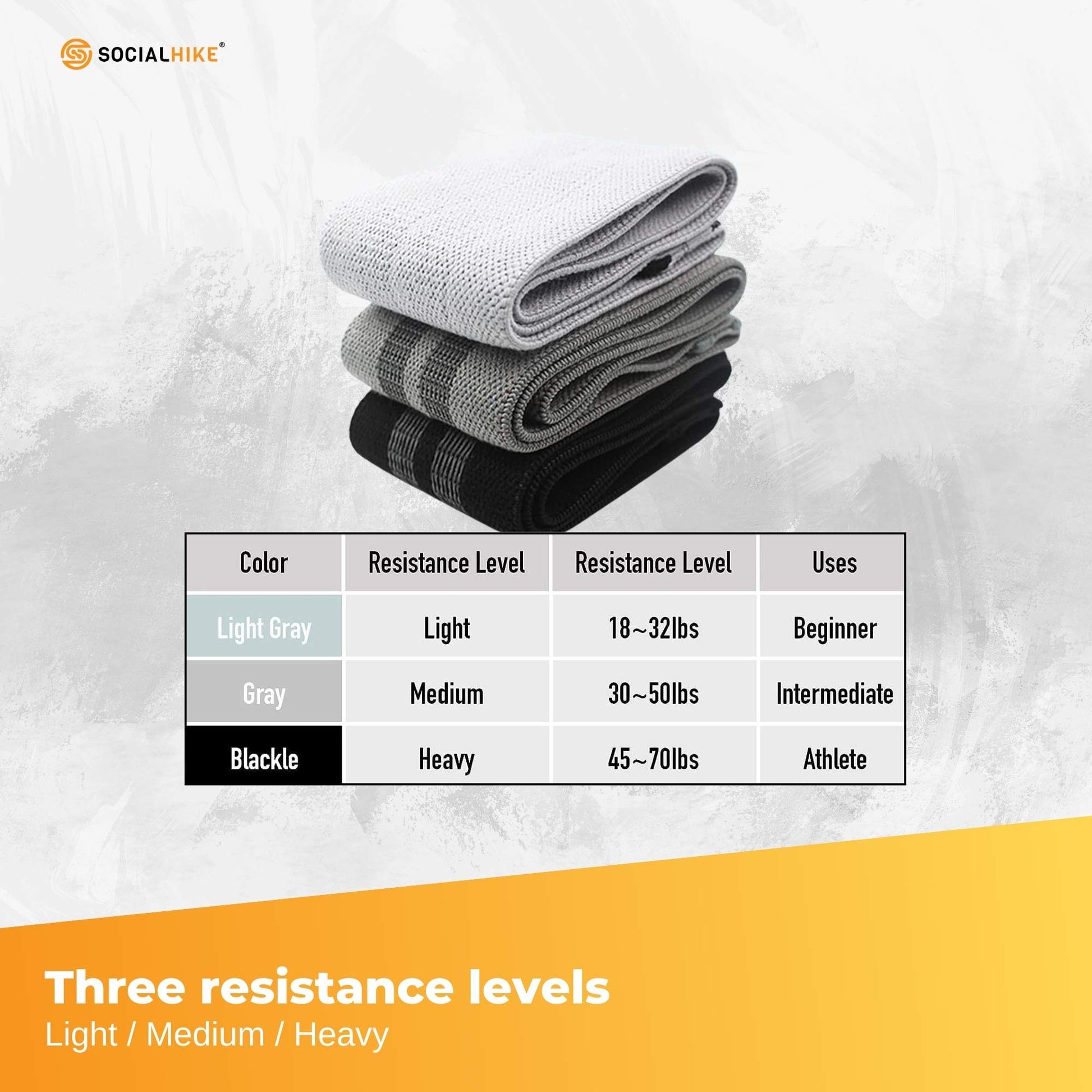 3x Resistance Exercise Hip Bands Set - Stretch Glute Booty Workout Power Loops-3