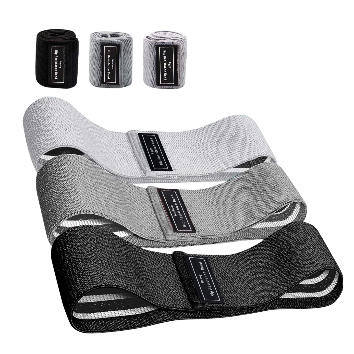 3x Resistance Exercise Hip Bands Set - Stretch Glute Booty Workout Power Loops-0